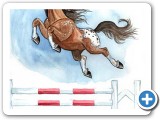 Watercolor: Horse jump